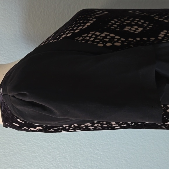 REBECCA TAYLOR Velvet Burnout Silk Snake Print Short Sleeve Top Blouse Sz 10 - Picture 8 of 16